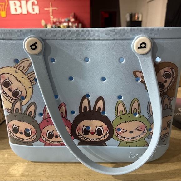 BOGG BAG Blue Tote with Cartoon Characters - Picture 2 of 2